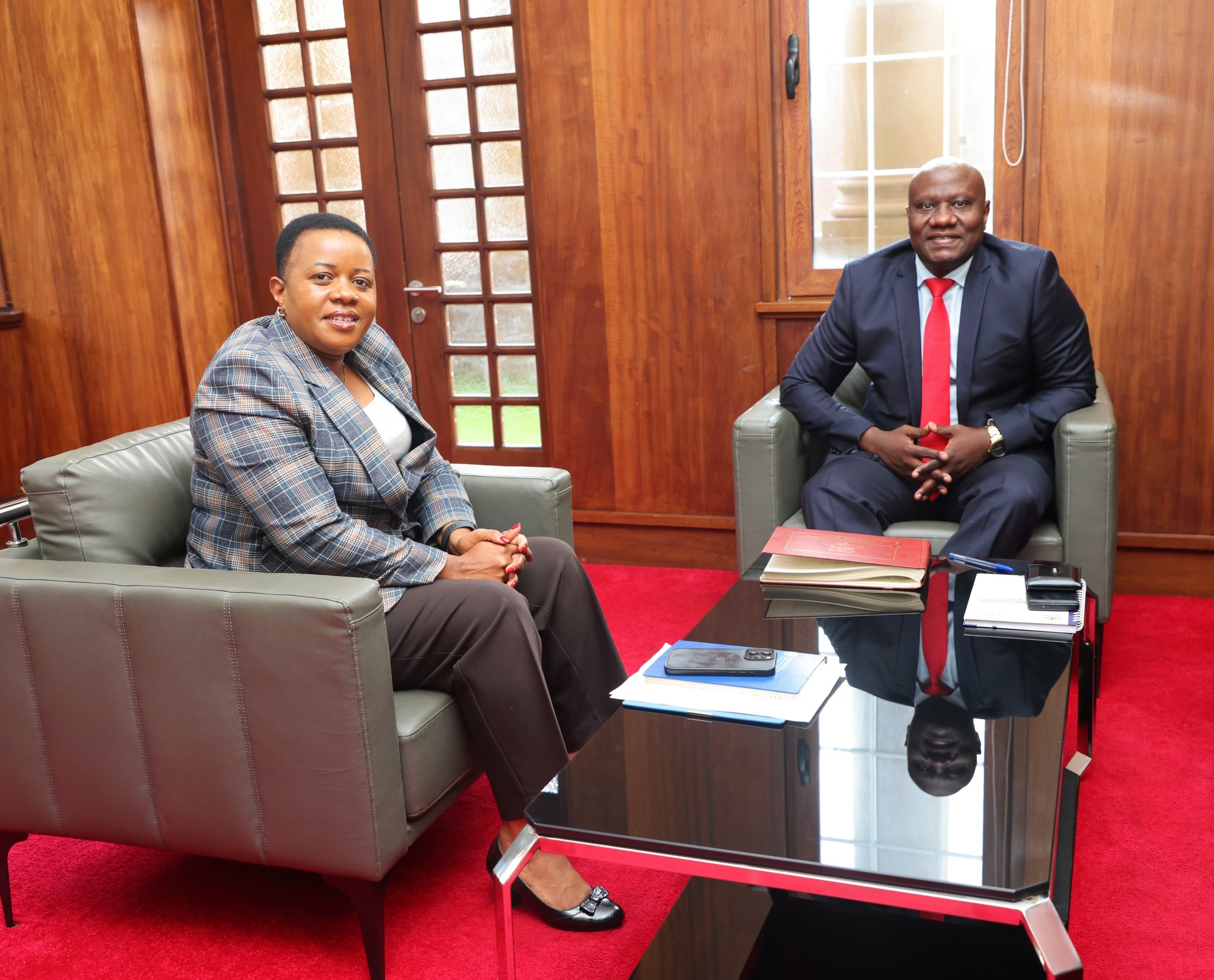  ELGIA Executive Director, Mr Felix Odhiambo hosted by Aurelia Chepkirui Rono, the Principal Secretary in charge of Legislative Affairs 